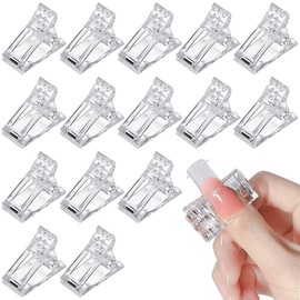 15 Stück Polygel Nagel Klammer, Transparente Nagelspitzen Clip, Transparente Nagelspitzen Clips, Nagel Tips Clips Nagelklammern für Poly Gel Nagelverlängerung