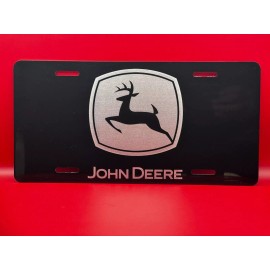 John Deere Black Laser Engraved John Deere License Plate