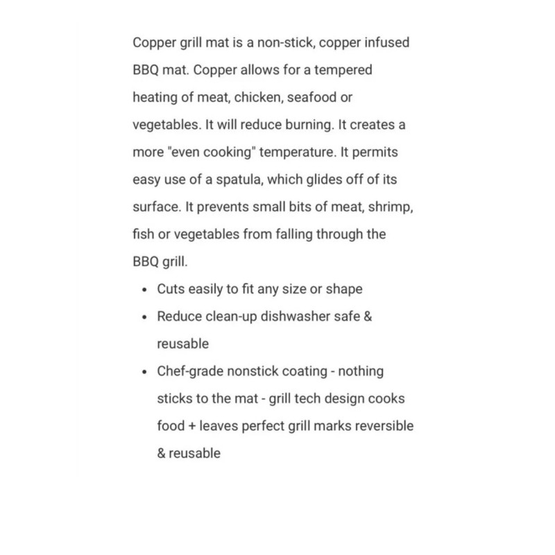 Idea Village (2) Pkgs Non-Stick Copper Grill and Bake Mat