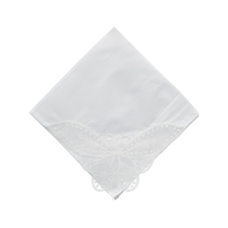 CTM - Pañuelo de encaje de mariposa para mujer, Blanco,