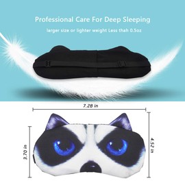 Hycles Funny Sleep Mask for Kids Women Men Soft Eye Cover Blindfold Mask Cute Animal Cartoon Cat Dog Sleep Eye Mask for Sleeping 4 Pack