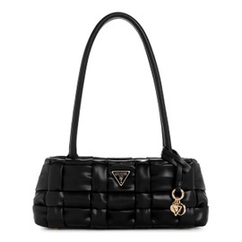 GUESS Women's Marion Shoulder Satchel, Black, One Size