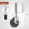 Gate Wheels with Side Brake, Spring Loaded Gate Casters for