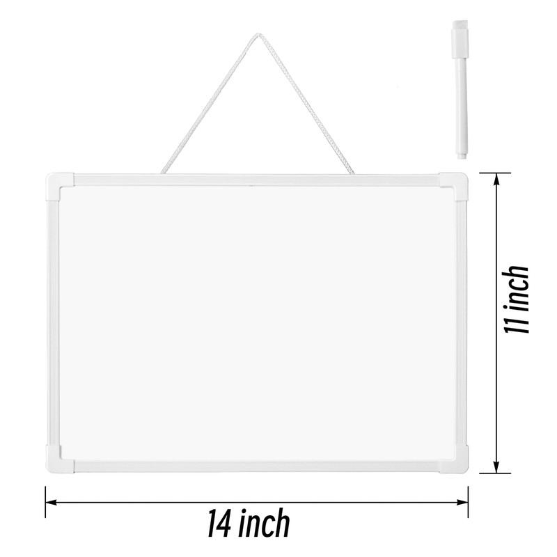 Double Sided White Board Dry Erase 11" x 14", White
