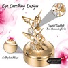 24K Gold Plated Music Box with Two Crystal Studded Hummingbirds