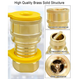 3/4 Inch NPT Quick Connect Disconnect Kit for Dual Fuel Generator Natural Propane Hose, Solid Brass Female and Male Solid Solid Brass Quick Connector