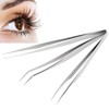 3Pcs Eyelash Extension Tweezers Set Silver Mirror Light DolphinShaped Easy
