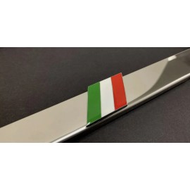 LICENSE PLATE FRAME 1x ITALIAN FLAG 3D Emblem Badge Stainless Steel Chrome License Plate Frame Italy