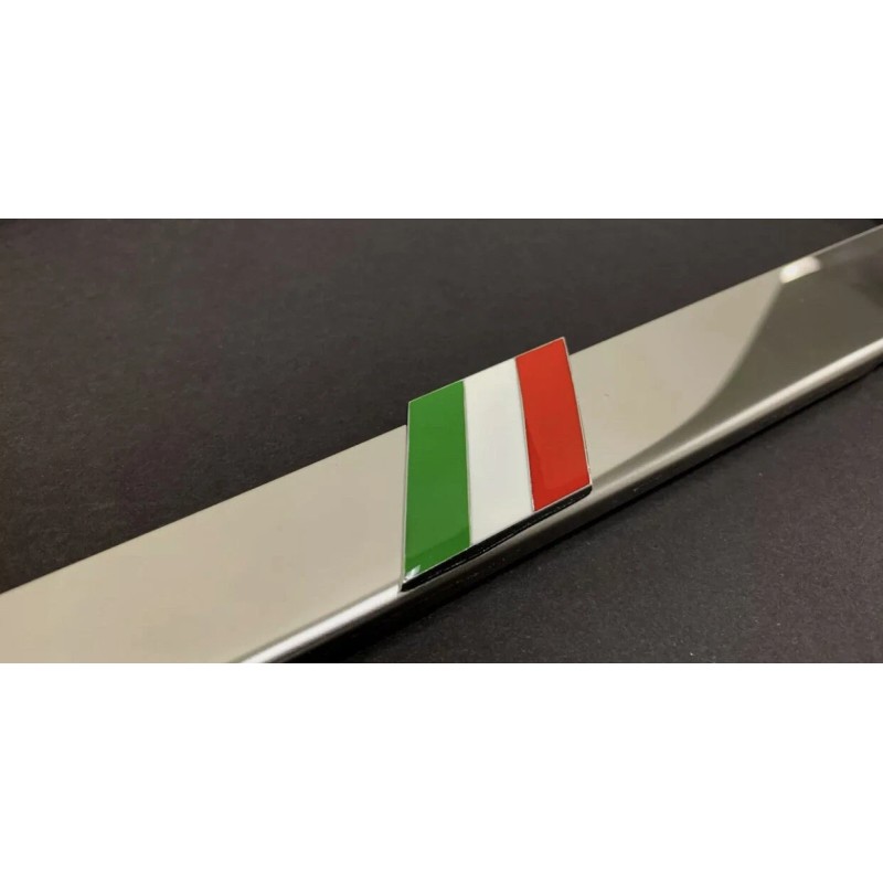 LICENSE PLATE FRAME 1x ITALIAN FLAG 3D Emblem Badge Stainless