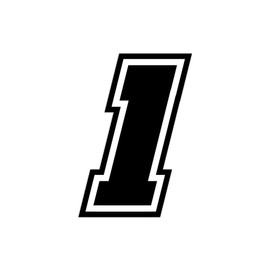 4R Quattroerre.it 13371 Racing Number 1 Moto GP, Black, 10 x 7 cm