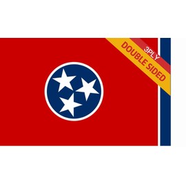 Double Sided Tennessee State Flag 8X12 FT, TN State Flags,Tennessee Flag, 3PLY Heavy Duty Durable Polyester Flags with Inner Layer and Sturdy Brass Ring. Vivid Color Outdoor Decor Flags, All Weather, Double Stitched Flags. (8X12)