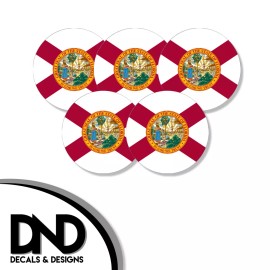 Florida State Flag Circle Sticker Decal 5 Pack 2.5in
