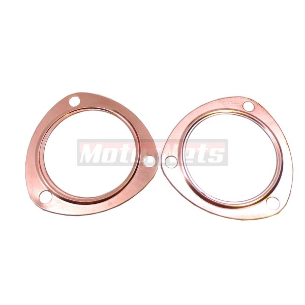 MotorNets Pair 3" Reusable Copper Header Exhaust Collector Gasket SBC