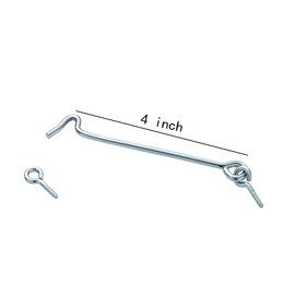 8PCS Barn Door Latch, Window Windproof Hook, Cabin Hook and Eye Latch Lock for Swivel Window Gate Door Latch (4 inch, Silver)