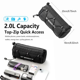 OFFBONDAGE Bike Handlebar Bag for Bicycle Front Storage Bag Waterproof Shoulder Bag with Shoulder Strap for Road Mountain Bike Bikepacking