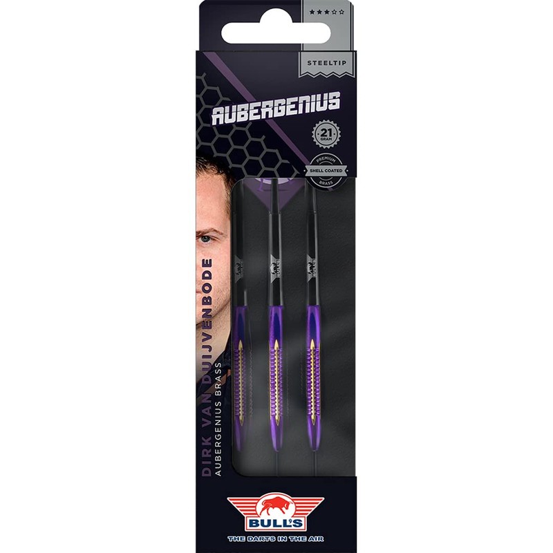 Bull's NL Steel Darts Dirk Van Duijvenbode Aubergenius Brass Steeltip