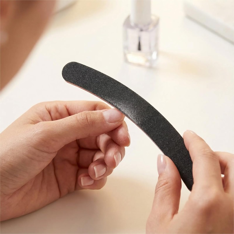 12PCS Black Banana Curved Double Sided Strip Grit Nail File