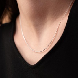 QUADRI Women's and Men's Necklace Made of 925 Silver with Diamond Cut - Chain Width 1.2 mm - Length 40 | 45 | 51 cm - Women's Jewellery Silver Certified Made in Italy, Sterling Silver