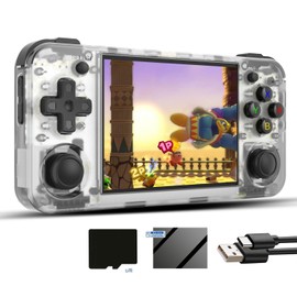 RG35XX H Linux Retro Handheld Game Console 35xx H with a 64G Card Pre-Loaded 6900 Games,RG35XXH 3.5'' IPS Screen Supports 5G WiFi Bluetooth HD and TV Output (ANBERNIC RG35XX H-White-NEW)