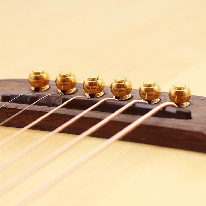 SaveSooo Brass 6-Piece Bridge Pin for Guitar Replacement, Acoustic Guitar,