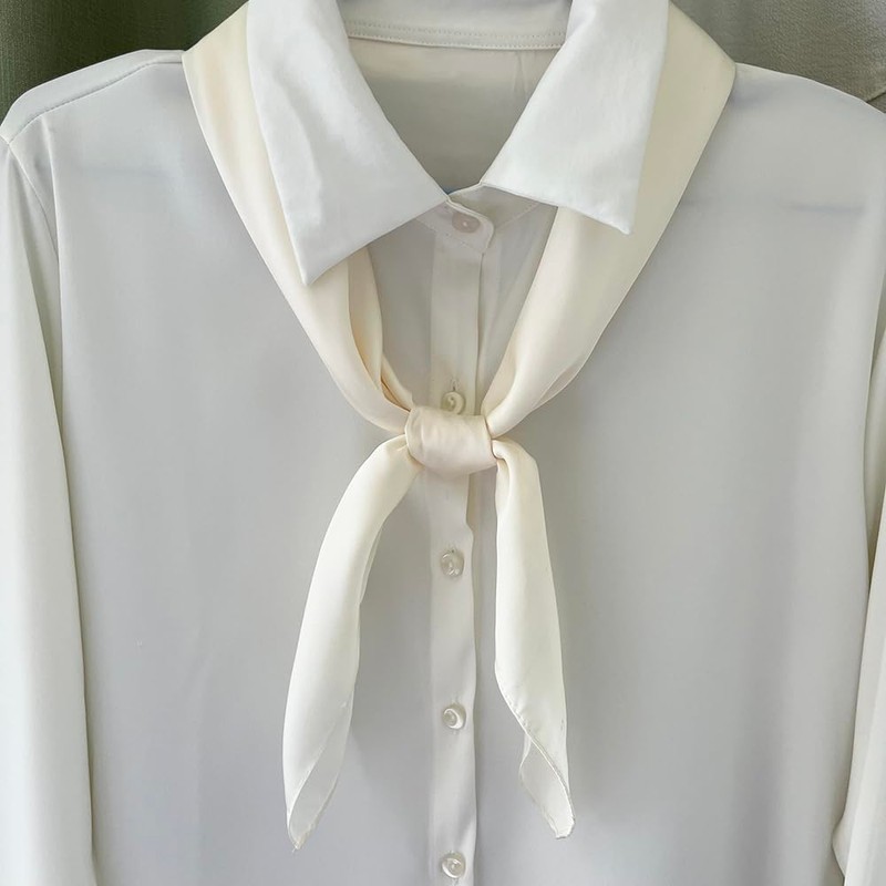 Silk Head Scarf for Women Satin Neck Scarves Square Solid