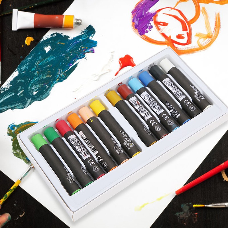Oil Pastel Round Crayon Painting Stick Drawing Pen Children Stationery
