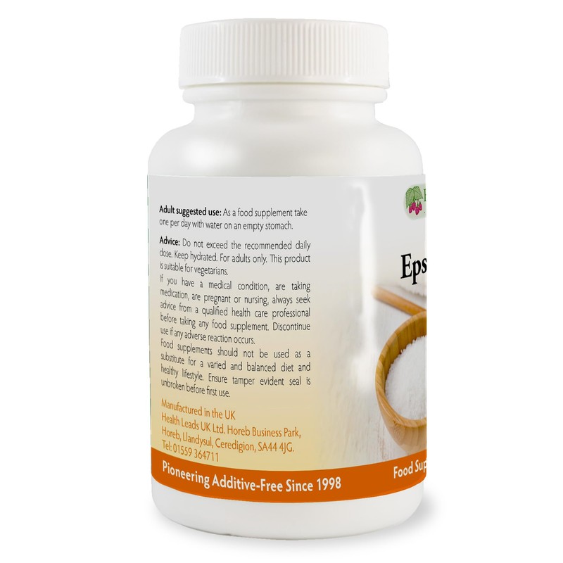 Epsom Salts (Magnesium Sulphate) 600mg x 80 Capsules (100% Additive