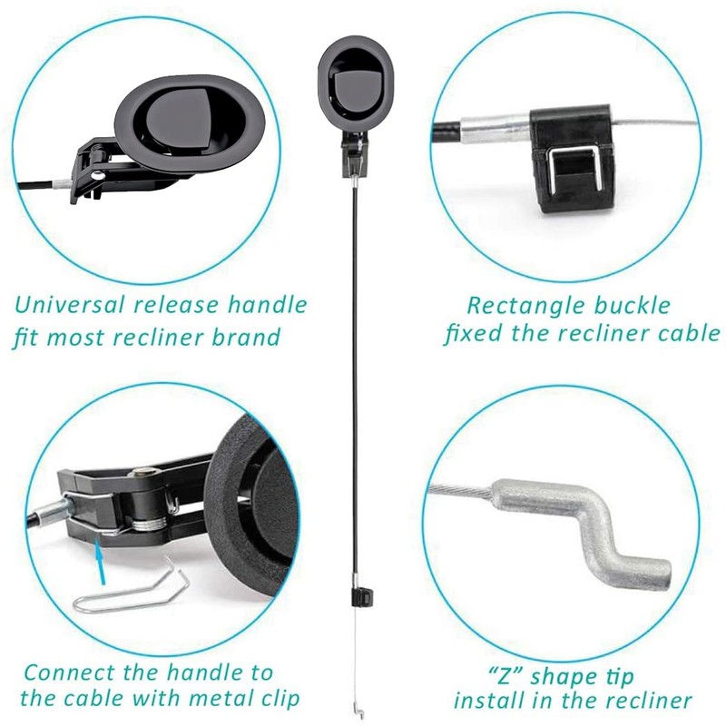 Universal Heavy-Duty Metal Sofa Chair Recliner Release Pull Handle Replacement