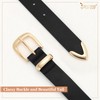 JASGOOD Women's Fashion Leather Belt Ladies Gold Buckle Leather Belt