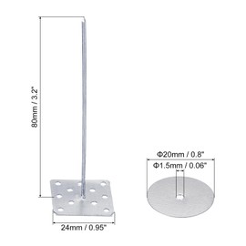 PATIKIL 3.2 Inch Perforated Insulation Pins with Round Washers, 50 Pack Aluminum Insulating Nails Wall Plug for Fixing Foam Boards to Wall or Ceiling