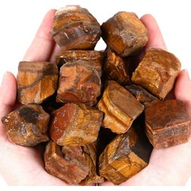 QINJIEJIE QINJIEJIE 100% Gro?es Tigerauge Rohsteine Premium Wassersteine Kristalle Steine 4 Stck Natursteine Heilsteine set 4.5-5 cm