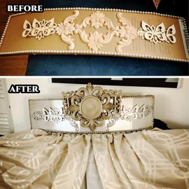 INGJIA Wooden Ornaments for Furniture, 12 Pieces, Wooden Ornaments, Ornaments for Furniture, Wood Carving, Applique Ornament, Wooden Furniture, Wall Decoration, Wood, 5 x 5 cm