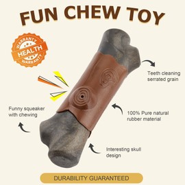 La Desire Indestructible Dog Chew Toy for Aggressive Chewers, Dog Toys with Squeaker, Tough Boredom Breaker, Coffee Wood, Puppy Chew Toys, Cleaning Teeth (Branches)