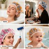3 Gorros de Ducha Impermeables Elásticos Rojo Azul Amarillo Mujer