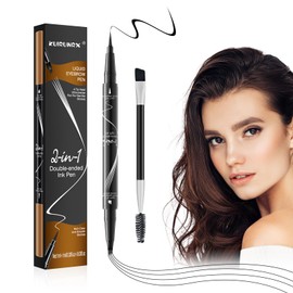 KUIRUNRX® 2-in-1 Dual-Ended Microblading Augenbrauenstift, Quad-Augenbrauenstift mit zwei Enden, Wischfest Eyebrow Pencil Kann Leicht Natürliche Augenbrauenfarbe