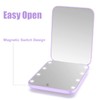 WOBSION Small Mirror with Lights,LED Compact Makeup Mirror,1x/3x Mini Travel