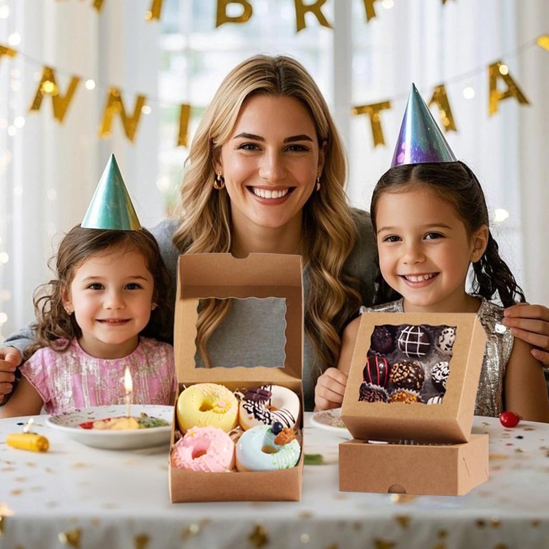 JCXGRVC 5x5x2 Inch Truffle Boxes Pastry Gift Boxes Bakery Boxes