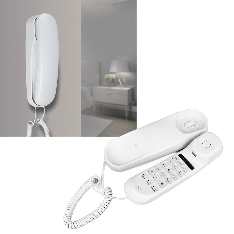 Wall Mountable Telephone Multifunctional Clear Sound Corded Landline Phone for