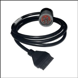 Cable for PT30 HOS ELD Logbook, Compliant ECM w/DOT-Electronic Logging Device, Round Gray 6 Pin Connector, J1708 Part # PTSS6GY15