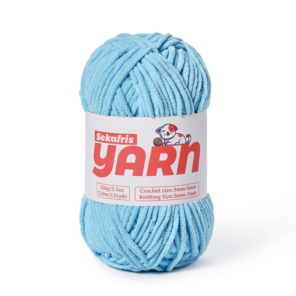 Plush Chunky Chenille Yarn for Crocheting, Soft Fluffy Velvet Yarn