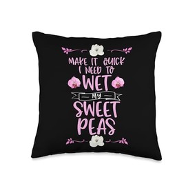 Sweat Pea Flower Lover Seeds for Planting Sweat Pea Gardener Throw Pillow