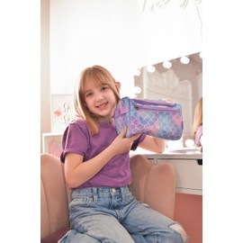 Choco Mocha Kids Toiletry Bag for Girls, Travel Waterproof Hanging Toiletry Bag for Girls, Tie Dye, Purple