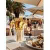 YOUBET 50Pcs Gold Plastic Spoons - Heavy Duty Plastic Spoons