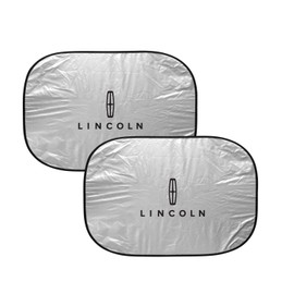 iPick Image for - Lincoln Logo Universal Fit 28" W x 24" L Dual Panels Easy Folding Windshield Sun Shade for Cars and Small SUV