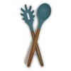 Prepara Acacia and Silicone Spaghetti and Solid Spoon set, Steel