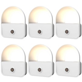 YRWXZYO Night Light, LED Night Light Plug into Wall, Nightlights with Smart Dusk toDawn Sensor, Night Light Suitable for Bedroom, Bathroom, Hallway, Kitchen, Stairs, Kids, 6 Pack, Warm White Light
