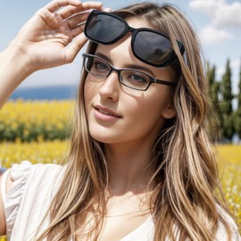 LVIOE Over Sunglasses for Women Polarised Fashion Over Lenses UV400 Protection Ideal for Daily Use, A04 Black/Grey