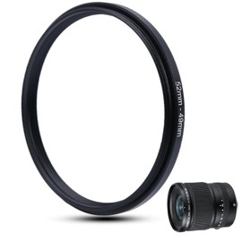 Metal Step-Down Ring Filter Adapter - 52 mm to 49 mm - Metal Ring Step-Down Adapter for Filter, Compatible with All 49 mm UV, CPL, ND Filters, Lens Hoods, Threaded Lenses etc