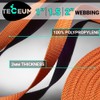 TECEUM 1 Inch Webbing – Orange – 10 Yards –