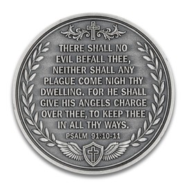 VITOLEO Archangel Michael Devotional Piece - Sword & Shield Design with Psalm 91:10-11 Scripture